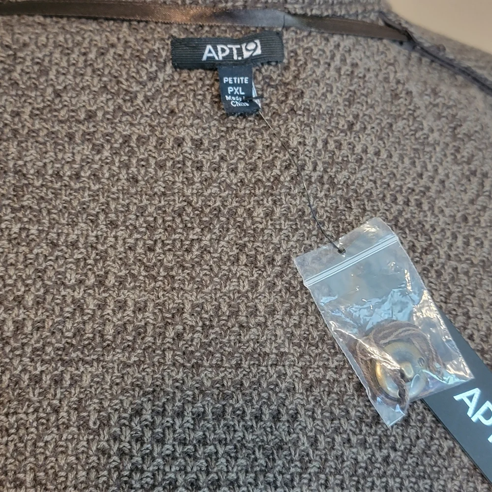Marled Cardigan Sweater Petite‎ XL Knit Shawl Cottagecore Granny Brown Warm